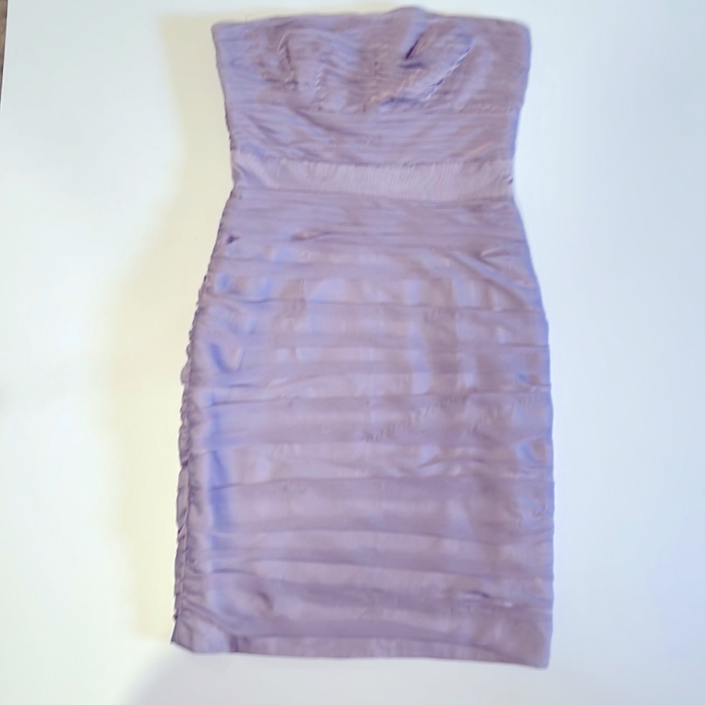 Cocktail dress pleated chiffon, lavender size 4, Monique Lhuillier